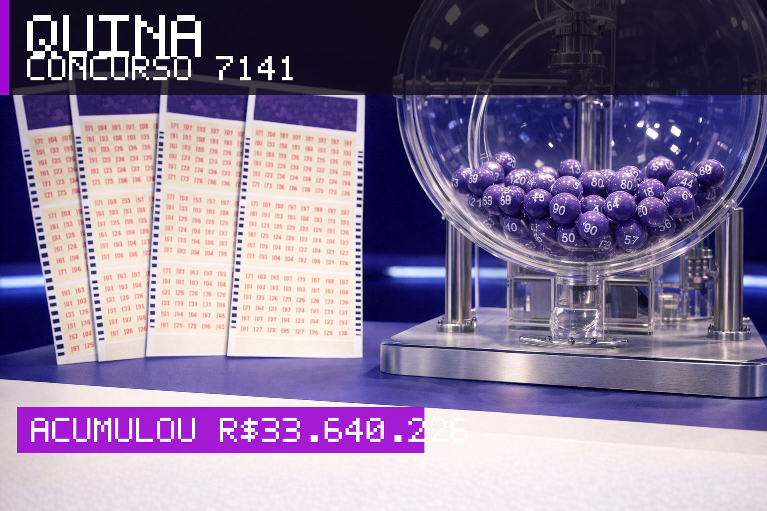 Resultado da Quina, concurso 7141: acumulou r$ 33.640.226
